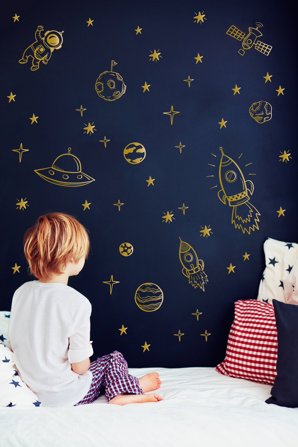 Space Printed Wall Stickers